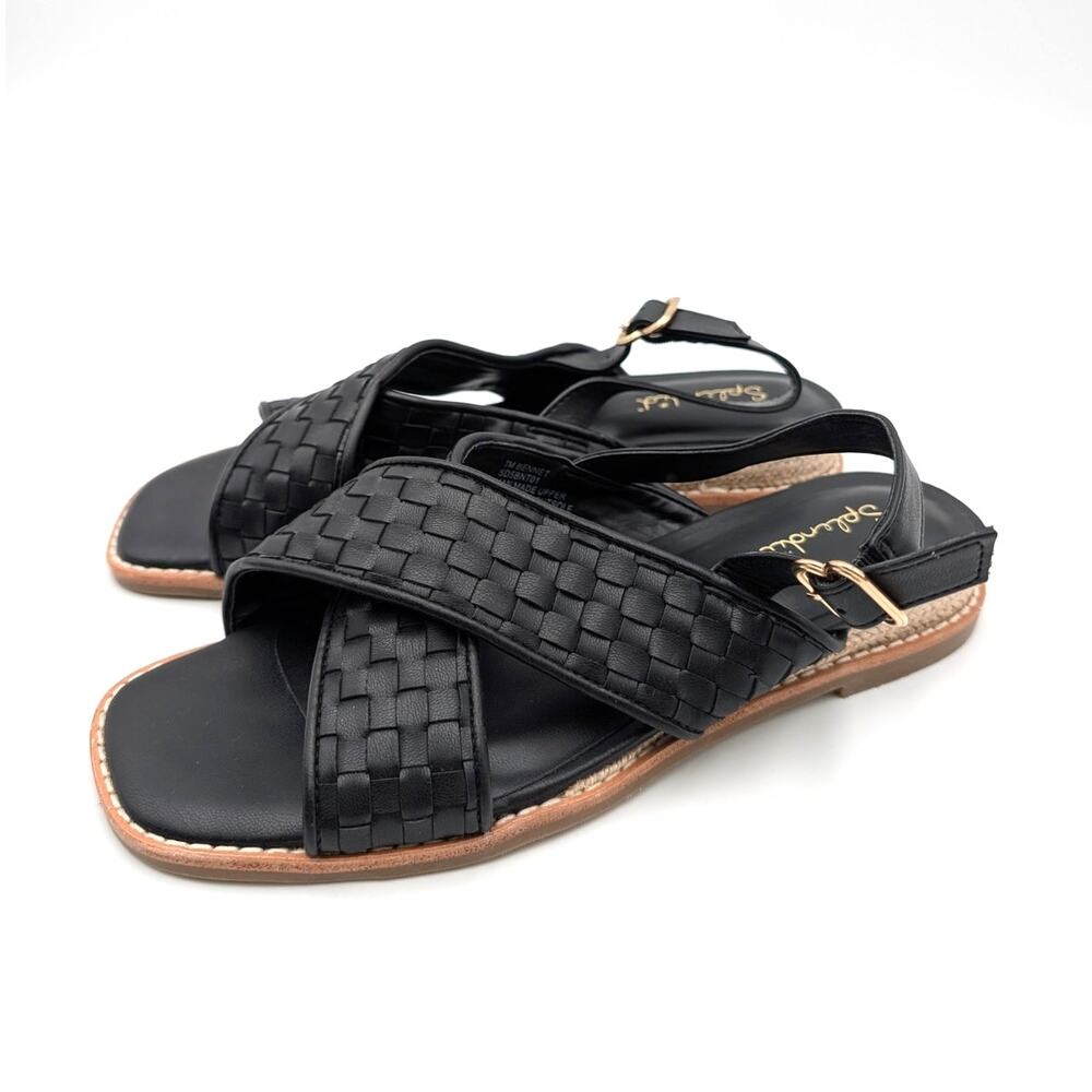 Splendid Bennet Slingback Sandals Open Toe Women's Black Size US7M EU37